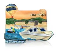 Pattaya Thailand 3D Souvenir Fridge Magnet, Beach Scene with Water Sports, 5.8 cm x 5 cm x 1.7 cm