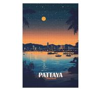 Pattaya Thailand Cityscape at Night Jigsaw Puzzle for Adults, 1000 Piece