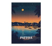 Pattaya Thailand Cityscape at Night Jigsaw Puzzle for Adults, 300 Piece