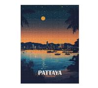 Pattaya Thailand Cityscape at Night Jigsaw Puzzle for Adults, 500 Piece