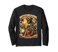 Patterdale Terrier Drinking ice Coffee on a Motorbike DIGOR Long Sleeve T-Shirt