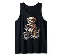 Patterdale Terrier Drinking ice Coffee on a Motorbike DIGOR Tank Top