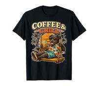 Patterdale Terrier Funny Drinking ice Coffee on a Swing T-Shirt