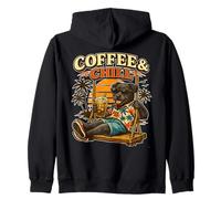 Patterdale Terrier funny drinking ice coffee on a swing Zip Hoodie