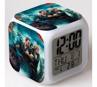 (Pattern 05, 9*9*9CM) Jurassic World: Fallen Kingdom Seven-Color LED Alarm Clock