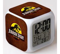 (Pattern 08, 9*9*9CM) Jurassic World: Fallen Kingdom Seven-Color LED Alarm Clock