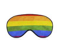 Pattern (112) Sleep Mask for Men Women Eye mask Blindfold Compatible with Rainbow Flag LGBT Pride Grunge Flag, BlockLight Eye mask with Adjustable Strap for Sleeping, Yoga, Traveling