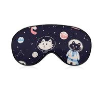 Pattern (125) Sleep Eye Mask Blackout Eye Mask Compatible with Space Animals Cartoon Cats Black Sleep Mask with Adjustable Strap, Soft and Comfortable Night Blindfold for Women Men Eye Sleeping, Shift