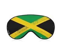 Pattern (161) Sleep Eye Mask for Men Women Sleeping Mask Compatible with Grunge Flag of Jamaica, Comfortable Eye Mask with Adjustable Strap, Blocks Light Sleeping Blindfold for Nap Travel Sleeping