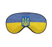 Pattern (164) Sleep Mask Compatible with Grunge Flag of Ukraine Sleeping Eye Mask for Women Men Night Blindfold, Luxury Light Blocking Eye Cover Eye Shade with Adjustable Strap for Travel, Nap, Yoga