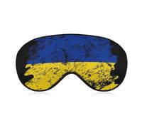 Pattern (167) Sleep Mask Night Cover Eye Sleeping Masks Compatible with Grunge Flag of Ukraine Black for Women Men, Breathable Blindfold for Airplane Travel Adjustable Strap