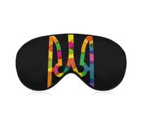 Pattern (178) Sleep Eye Mask for Men Women Sleeping Mask Compatible with Colorful Ukrainian Flag Black, Comfortable Eye Mask with Adjustable Strap, Blocks Light Sleeping Blindfold for Nap Travel Sleep