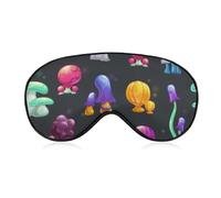 Pattern (207) Polyester Sleep Eye Mask Compatible with Psychedelic Trippy Mushroom Light Blocking Sleep Mask, Soft and Comfortable Night Eye Masks for Men Women Travel, Nap, Shift Work
