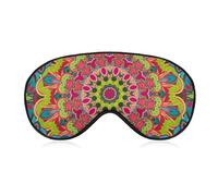 Pattern (250) Soft Eye Masks with Adjustable Strap Sleeping Mask Compatible with Psychedelic Bohemian Floral Printed, Lightweight Comfortable Blindfold Blocks Light for Men Women Travel Outdoor Nap