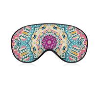 Pattern (251) Eye Mask Sleeping Masks Compatible with Psychedelic Bohemian Floral Printed for Women Men, Light Blocking Sleeping Mask, Breathable Sleep Eye Mask with Adjustable Elastic Strap for Fligh