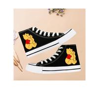 (Pattern 3, 40) Winnie the Pooh high-top canvas shoes for female students cartoon couple shoes for men and women students shoes