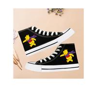 (Pattern 4, 41) Winnie the Pooh high-top canvas shoes for female students cartoon couple shoes for men and women students shoes