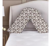 (Pattern 4) Brand New Printed Back & Neck V-Shaped Orthopaedic Pillow Case Poly Cotton in different Colors
