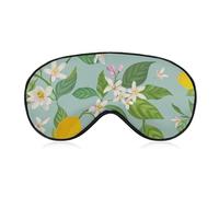 Pattern (42) Sleep Eye Mask for Men Women Sleeping Mask Compatible with Lemon Pattern with Tropic Fruits Leaves, Comfortable Eye Mask with Adjustable Strap, Blocks Light Sleeping Blindfold for Nap Tra