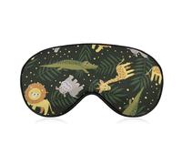 Pattern (437) Soft Eye Masks with Adjustable Strap Sleeping Mask Compatible with Cute Giraffe and Animals Black, Lightweight Comfortable Blindfold Blocks Light for Men Women Travel Outdoor Nap