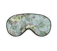 Pattern (477) Breathable Sleep Mask Sleeping Blindfold Compatible with Cactus Flower Floral Succulent Plants Pattern Comfortable Blindfold Eye Mask with Adjustable Strap for Men Women