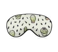 Pattern (487) Sleep Mask Compatible with Succulent Cactus Potted Plants Sleeping Eye Mask for Women Men Night Blindfold, Luxury Light Blocking Eye Cover Eye Shade with Adjustable Strap for Travel, Nap