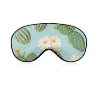 Pattern (491) Sleep Mask Blackout Eye Mask for Men Women Sleeping Mask Compatible with Watercolor Elements Succulent Plants Cactus, Comfortable Soft Sleeping Blindfold for Meditation Travel, Pattern (
