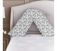 (Pattern 7) Brand New Printed Back & Neck V-Shaped Orthopaedic Pillow Case Poly Cotton in different Colors