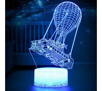 (Pattern A) Battle Bus Game 3D LED Lamp RGB Mood Lamp 7 Color Light Hot Air Balloon Night Light for Birthday Holiday Decor Gift