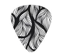 Pattern Black And White Guitar Picks Guitar Accessories 12 Pack Art Bass Pick Thin, Medium Heavy Gauges 3 Sizes For Ukulele