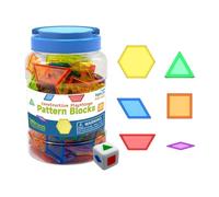 Pattern Blocks, Transparent Geometric Math Manipulatives For Kids