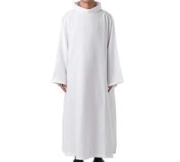 Pattern Books for Medieval Dresses Middle Arabic Priest Robe Costume for Cosplay Halloween Church Event Clothing Long Sleeve Dress Cosplay Lingerie for Women for Sex Playset Costume (White, M)