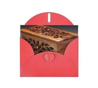 Pattern Box Greeting Card with Red Envelope Holidays Birthdays Weddings Anniversaries Write Unique Blessings