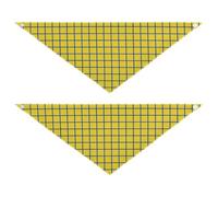 Pattern Bright Yellow Bold Lines Plaid Dog holiday bandanas Unique Shape Adjustable Fit Triangle Bibs Kerchief Set Cute Pet Holiday Accessories Decor for Dogs Cats S