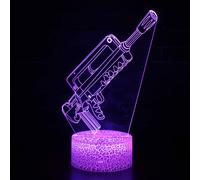 (Pattern C) Battle Bus Game 3D LED Lamp RGB Mood Lamp 7 Color Light Hot Air Balloon Night Light for Birthday Holiday Decor Gift