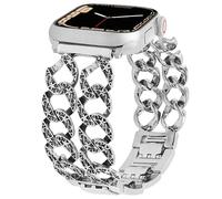 Pattern Carved Cuban Chain Band Compatible with Apple Watch 42 44 45 46 49mm Men Women,Retro Metal Cowboy link Vintage Wristband for iWatch Series 11 10 9 8 7 6 5 4 SE/Ultra 3 2 1 (Retro Silver, 49mm)