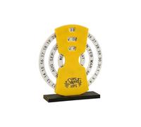 Pattern Compact ABS Rotating Desktop Calendar, Yellow B
