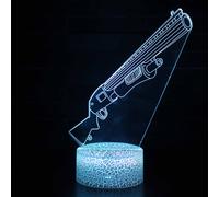 (Pattern D) Battle Bus Game 3D LED Lamp RGB Mood Lamp 7 Color Light Hot Air Balloon Night Light for Birthday Holiday Decor Gift