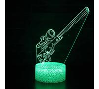 (Pattern E) Battle Bus Game 3D LED Lamp RGB Mood Lamp 7 Color Light Hot Air Balloon Night Light for Birthday Holiday Decor Gift