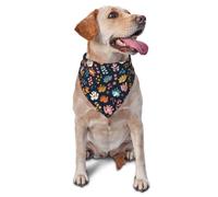 Pattern Featuring Colorful Paw Printed Graphic Pet Triangle Scarf For Dogs & Cats, Adjustable Cute Pet Bandana For & Photo Shoots