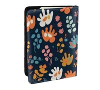 Pattern Featuring Colorful Paw Printed Passport Holder,Travel Pu Leather Passport Cover Case Organiser for Men Women,6.5 Inch