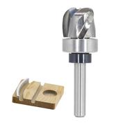 Pattern Flush Trim Router Bit 1/4 Shank, 3-Flute, 1/4" Radius, 3/4" Dia, 5/8" Height, Carbide Head Bowl & Tray Router Bits, Round Nose Cove Juice Groove Router Bit, for Making Wood Bowls/Trimming