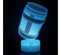 (Pattern M) Battle Bus Game 3D LED Lamp RGB Mood Lamp 7 Color Light Hot Air Balloon Night Light for Birthday Holiday Decor Gift