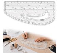 Pattern Maker Ruler, 17 x 7.5 in Multipurpose Sewing Tools for Drafting and Grading, Clear Acrylic French Curve and Hip Curve Ruler with 45° and 60° Angle Lines for Fashion Design and Tailoring