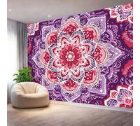 Pattern Mandala Retro Bohemian Wall Mural 300 x 214 cm（WxH - Large Non-Woven Photo Wallpaper for Bedroom Living Room Nursery - Premium Wall Poster Decor Paste Required Purple