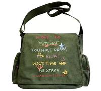 Pattern Messenger Bag Cute Canvas Crossbody Bags Women/Men with Pockets, 046