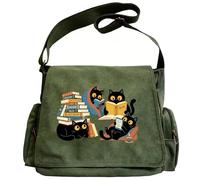 Pattern Messenger Bag Cute Canvas Crossbody Bags Women/Men with Pockets, 064