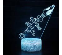 (Pattern O) Battle Bus Game 3D LED Lamp RGB Mood Lamp 7 Color Light Hot Air Balloon Night Light for Birthday Holiday Decor Gift