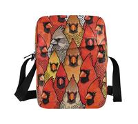 Pattern Of A Red Bird Polyester Crossbody Bag 6.6 * 9.4 * 2.5in Multi Compartment Shoulder Sling Purse for Daily Outdoor Travel School & Casual Gift