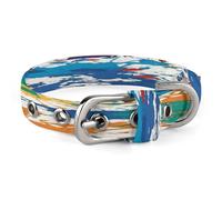 Pattern of Paint Splatters Pet Collar Oxford Adjustable Safety Dog Collars Cute Outdoor Training Pet Collars Easy Clean Floral Print Puppy Collar for City Pet Owners